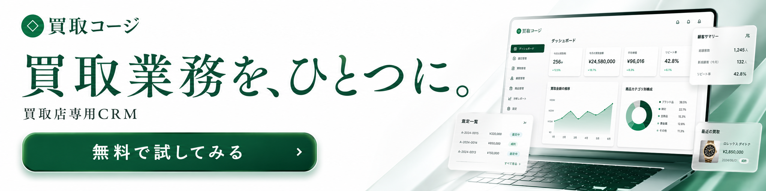 買取業務を1つに