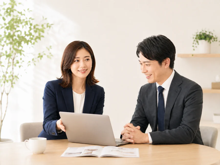 担当者が相談に応じる様子